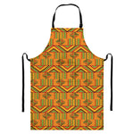 Bonwire Kente Pattern Print Bib Apron With Pocket