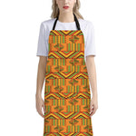 Bonwire Kente Pattern Print Bib Apron With Pocket