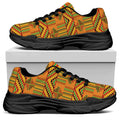 Bonwire Kente Pattern Print Black Chunky Shoes