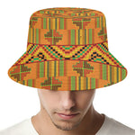 Bonwire Kente Pattern Print Bucket Hat