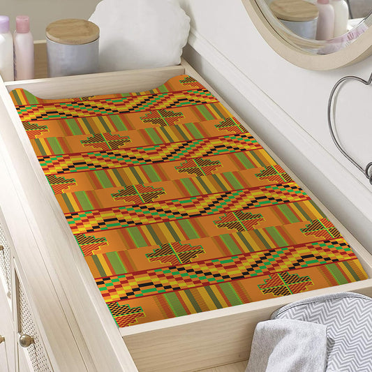 Bonwire Kente Pattern Print Changing Pad Cover