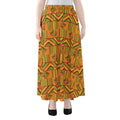 Bonwire Kente Pattern Print Chiffon Maxi Skirt