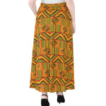 Bonwire Kente Pattern Print Chiffon Maxi Skirt