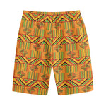 Bonwire Kente Pattern Print Cotton Shorts