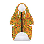 Bonwire Kente Pattern Print Dog Zip Up Hoodie