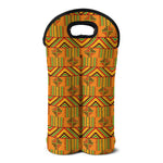 Bonwire Kente Pattern Print Double Neoprene Wine Tote