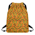 Bonwire Kente Pattern Print Drawstring Backpack