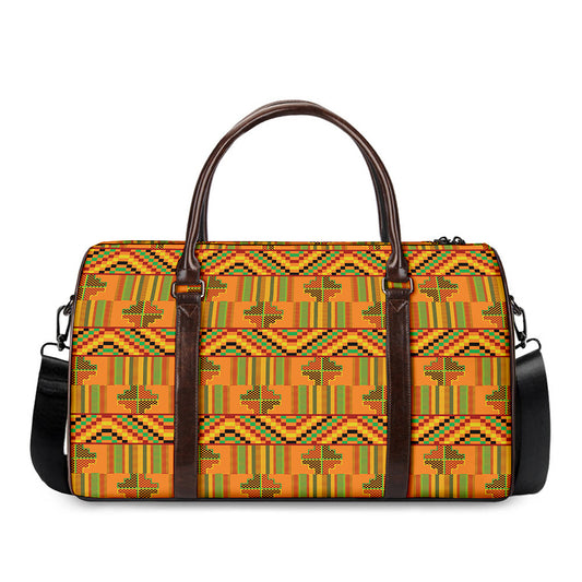 Bonwire Kente Pattern Print Duffle Bag
