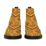 Bonwire Kente Pattern Print Flat Ankle Boots