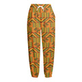 Bonwire Kente Pattern Print Fleece Lined Knit Pants