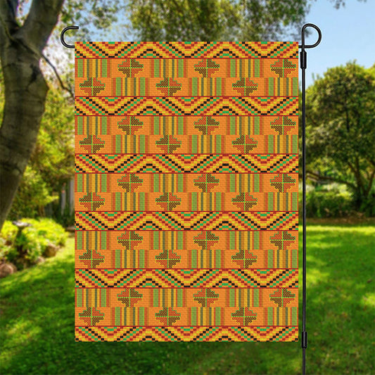 Bonwire Kente Pattern Print Garden Flag