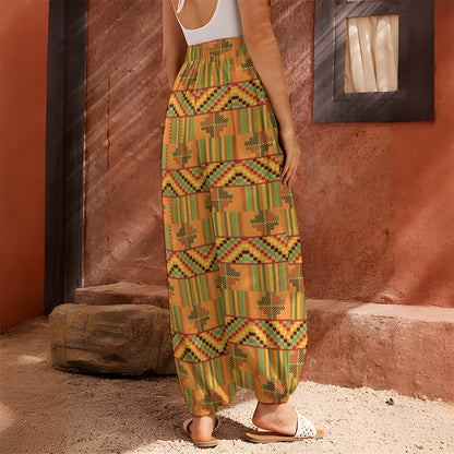 Bonwire Kente Pattern Print Harem Pants