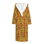 Bonwire Kente Pattern Print Hooded Bathrobe