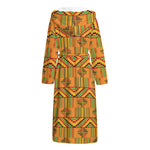 Bonwire Kente Pattern Print Hooded Bathrobe