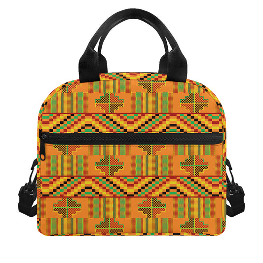 Bonwire Kente Pattern Print Insulated Lunch Bag
