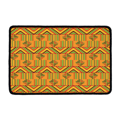 Bonwire Kente Pattern Print Kitchen Mat