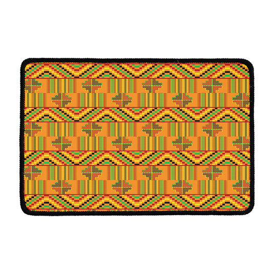 Bonwire Kente Pattern Print Kitchen Mat