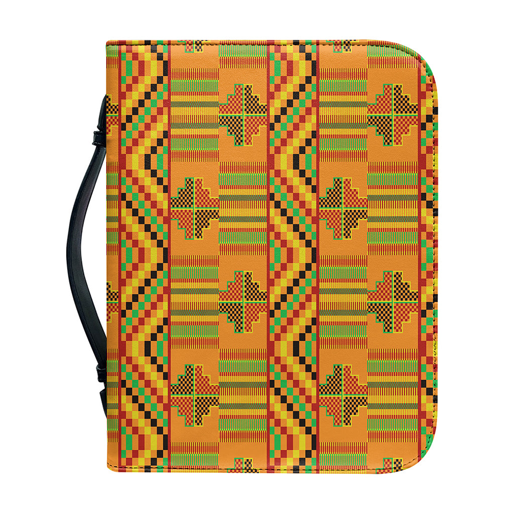 Bonwire Kente Pattern Print Leather Bible Cover