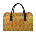 Bonwire Kente Pattern Print Leather Duffel Bag