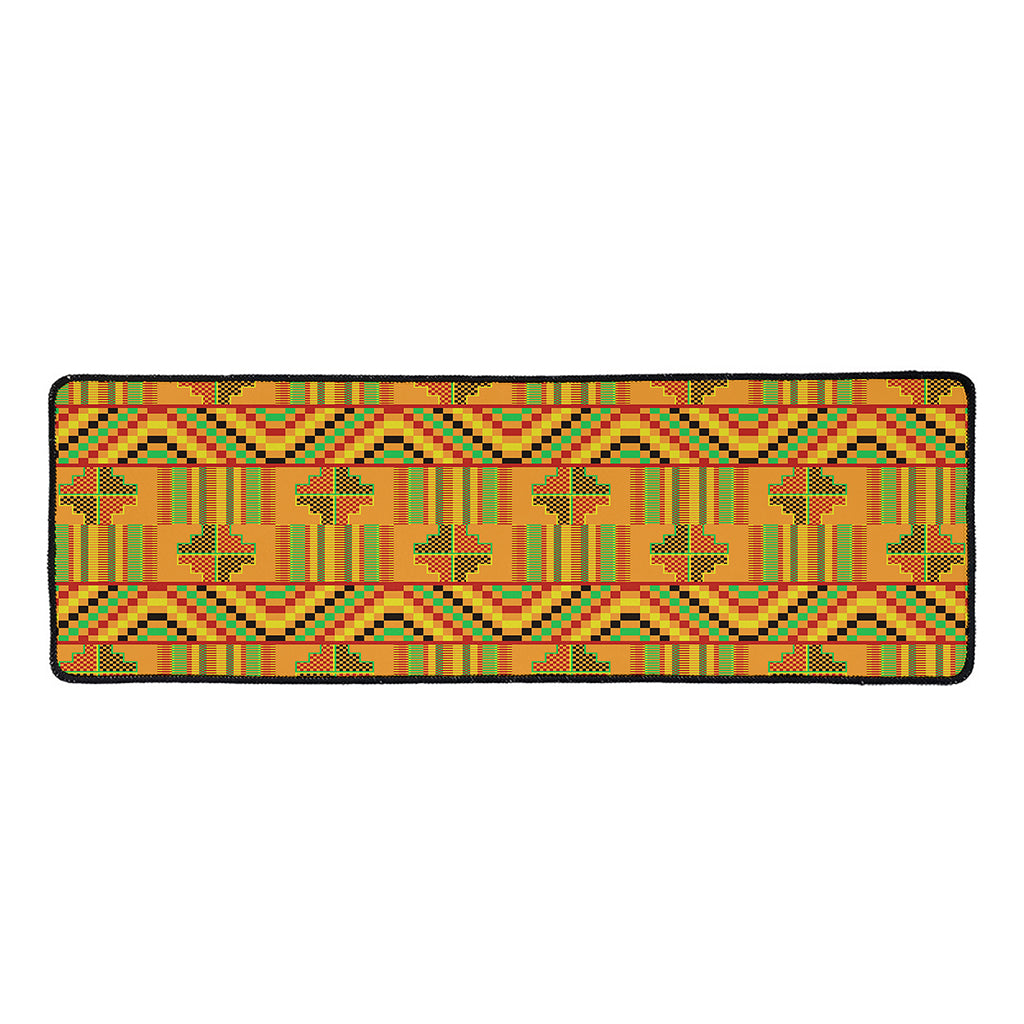 Bonwire Kente Pattern Print Long Kitchen Mat