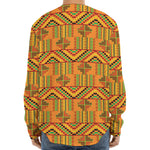 Bonwire Kente Pattern Print Long Sleeve Baseball Jersey