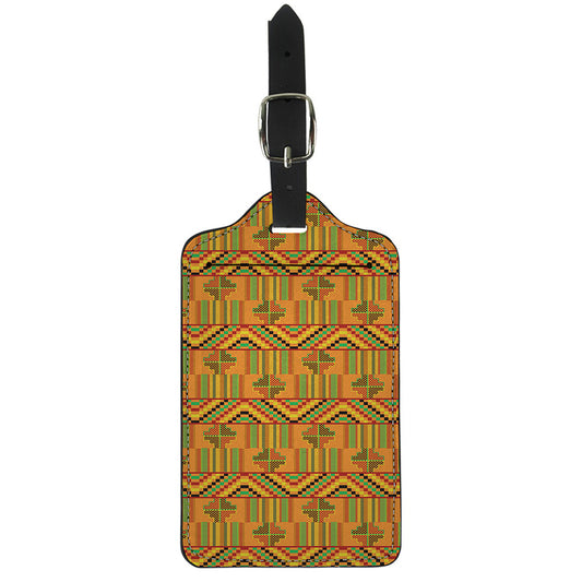 Bonwire Kente Pattern Print Luggage Tag
