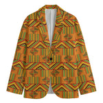 Bonwire Kente Pattern Print Men's Cotton Blazer