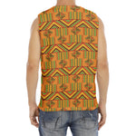 Bonwire Kente Pattern Print Men's Fitness Tank Top