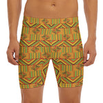 Bonwire Kente Pattern Print Men's Long Boxer Briefs