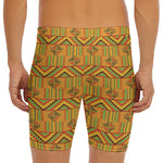 Bonwire Kente Pattern Print Men's Long Boxer Briefs