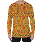 Bonwire Kente Pattern Print Men's Long Sleeve T-Shirt