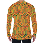 Bonwire Kente Pattern Print Men's Long Sleeve T-Shirt