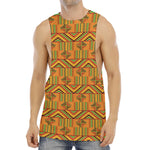 Bonwire Kente Pattern Print Men's Muscle Tank Top