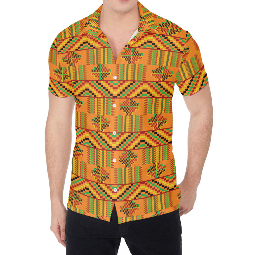 Bonwire Kente Pattern Print Men's Shirt