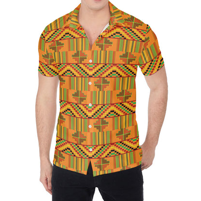 Bonwire Kente Pattern Print Men's Shirt