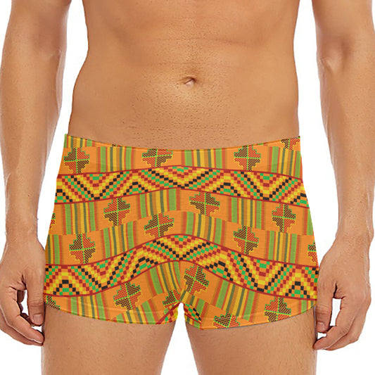 Bonwire Kente Pattern Print Men's Short Boxer Briefs
