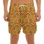 Bonwire Kente Pattern Print Men's Split Running Shorts