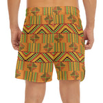 Bonwire Kente Pattern Print Men's Split Running Shorts