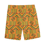 Bonwire Kente Pattern Print Men's Sports Shorts