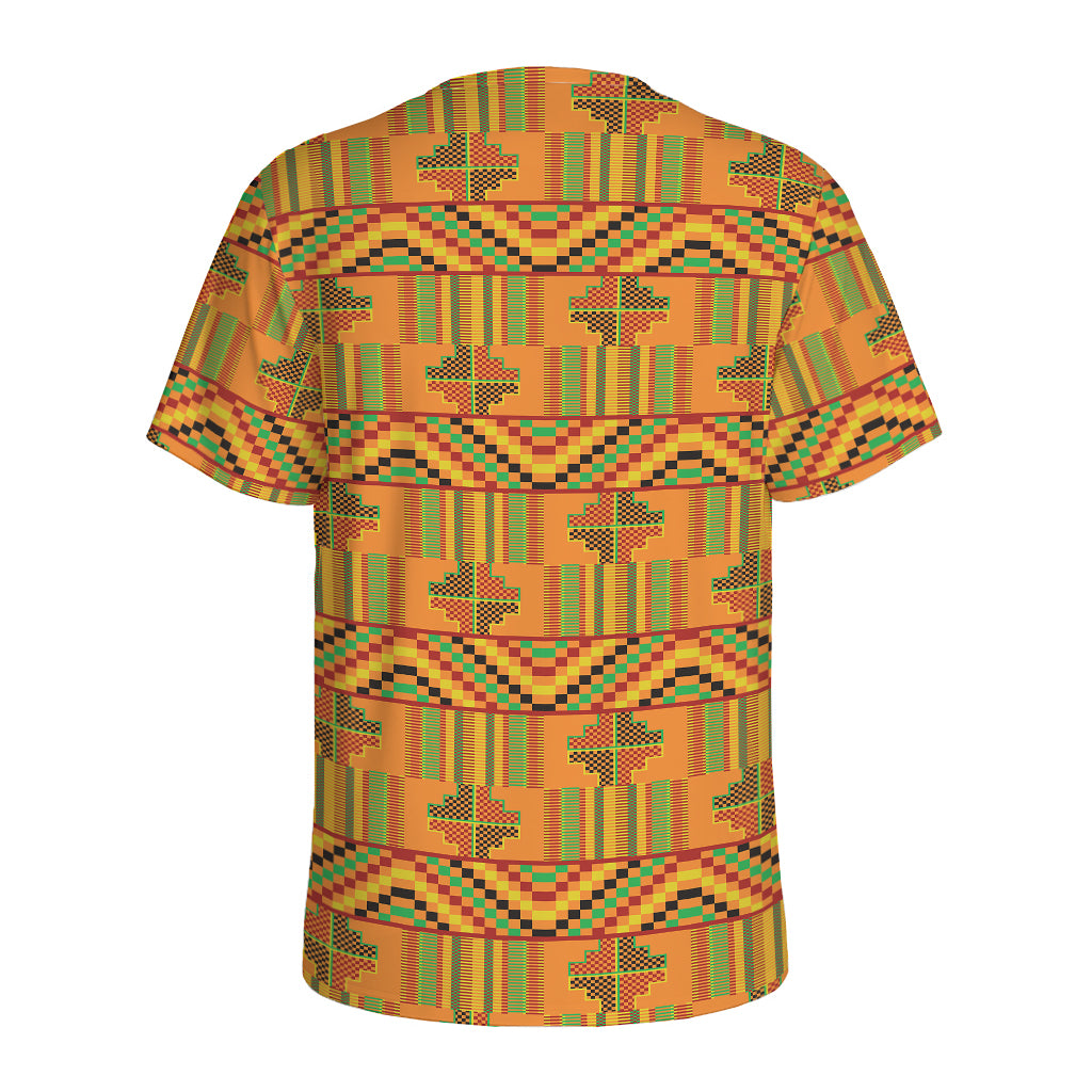 Bonwire Kente Pattern Print Men's Sports T-Shirt