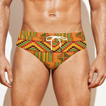 Bonwire Kente Pattern Print Men's Swim Briefs