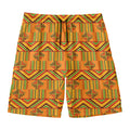 Bonwire Kente Pattern Print Men's Swim Trunks