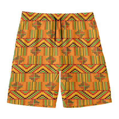 Bonwire Kente Pattern Print Men's Swim Trunks