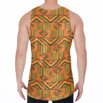 Bonwire Kente Pattern Print Men's Velvet Tank Top
