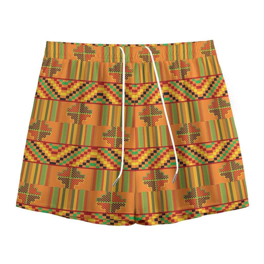 Bonwire Kente Pattern Print Mesh Shorts