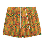 Bonwire Kente Pattern Print Mesh Shorts