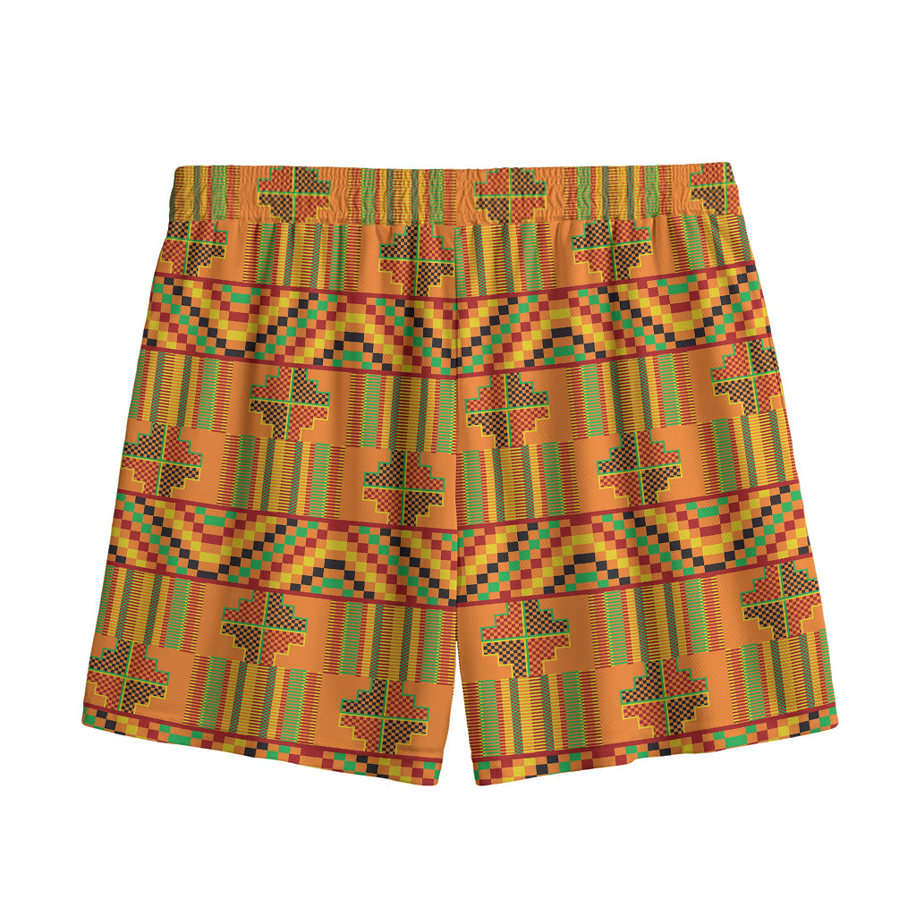 Bonwire Kente Pattern Print Mesh Shorts