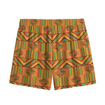 Bonwire Kente Pattern Print Mesh Shorts