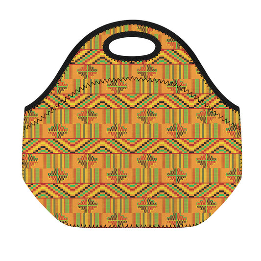 Bonwire Kente Pattern Print Neoprene Lunch Bag