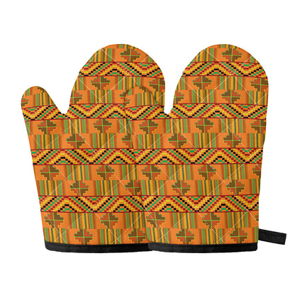 Bonwire Kente Pattern Print Oven Mitts